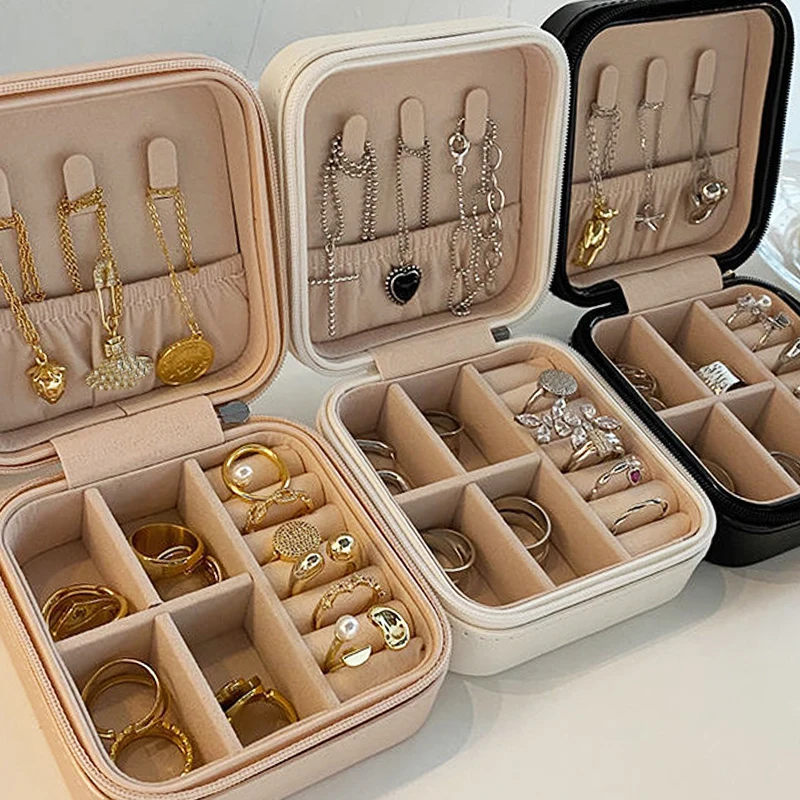 Top Trends: Portable Jewelry Storage Box Candy Color Travel Storage Organizer Jewelry Case Earrings Necklace Ring Jewelry Organizer Display Shoppable Styles