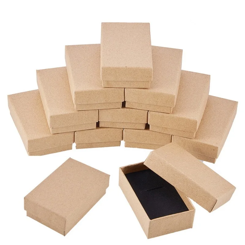 Top Trends: Pandahall Cardboard Jewelry Set Box For Ring Necklace Rectangle Tan 8x5x3cm Black 9x7x3mm White 7x7x3mm 9x9x3mm 8-24pcs Shoppable Styles