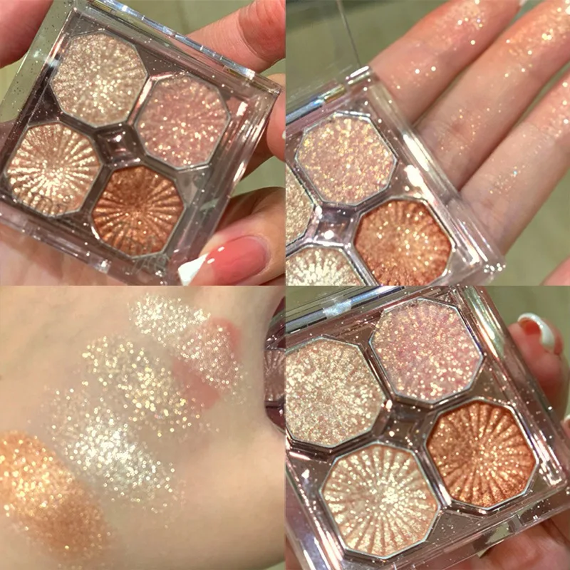 Top Trends: 4 Colors Pearly Glitter Eyeshadow Palette Bright Matte Shimmer Eye Shadow Waterproof Pigment Makeup Cosmetics Shoppable Styles