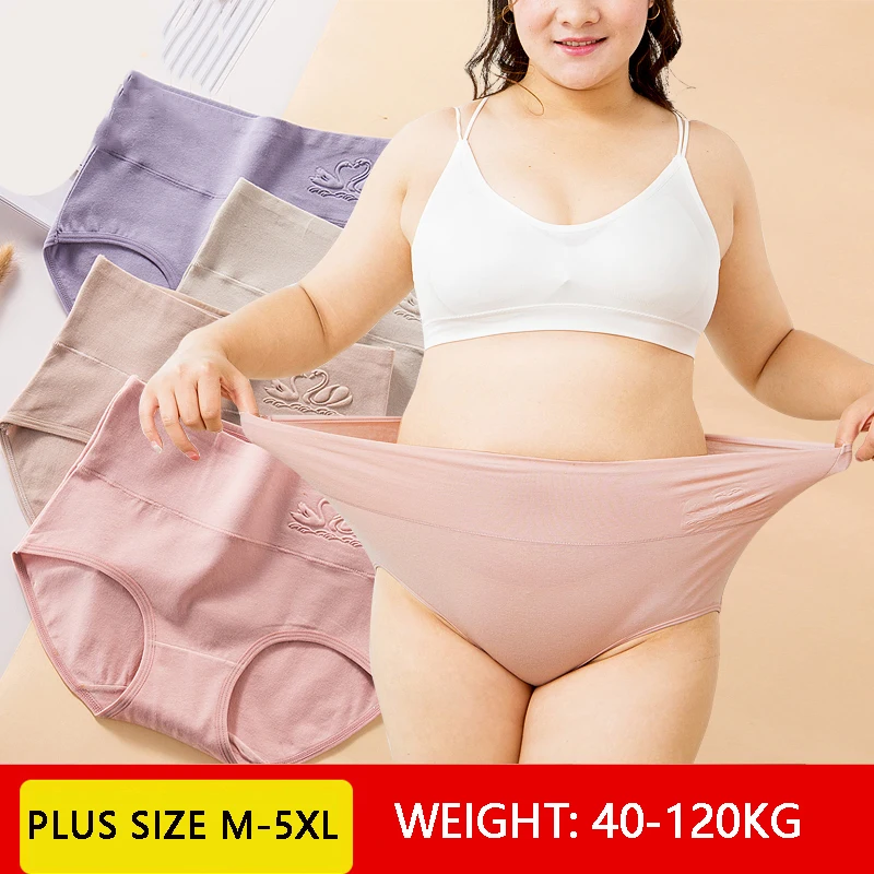 Top Trends: Plus Size 4Pcs High Waist Panties Women Breathable Cotton Underwear Cute Print Seamless Briefs Sexy Girls Slimming Underpants Shoppable Styles - Image 2