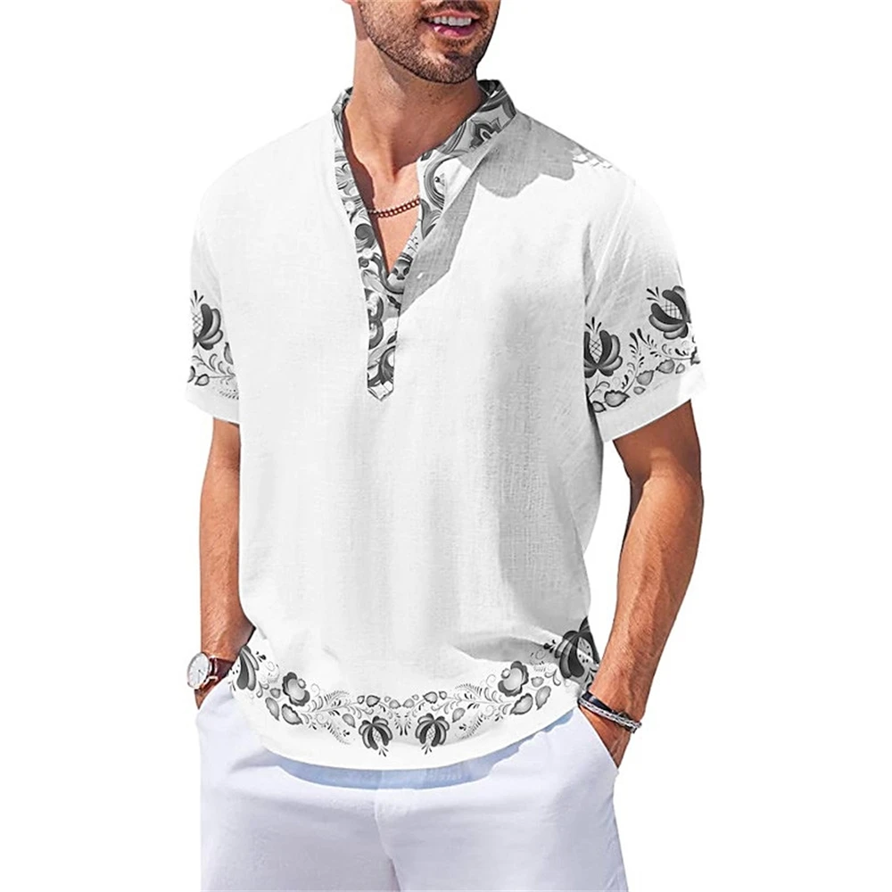 Top Trends: Summer For Mens Shirts Short Sleeve Tops Ethnic Graphic Clothing V Neck Oversized Fashion Designer Apparel Men Henley Shirts Tee Shoppable Styles