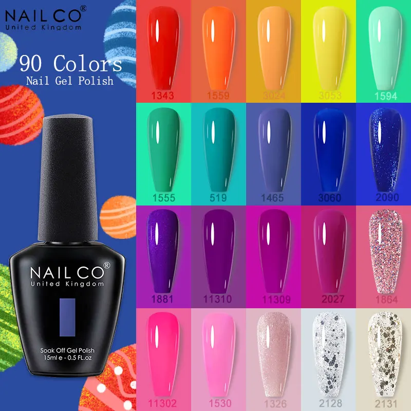 Top Trends: NAILCO 15ml Glass Bottle Color Gel Nail Polish Soak Off UV LED Gel Varnishes Semi-permanent Manicure Hybrid Gels For Nails Art Shoppable Styles