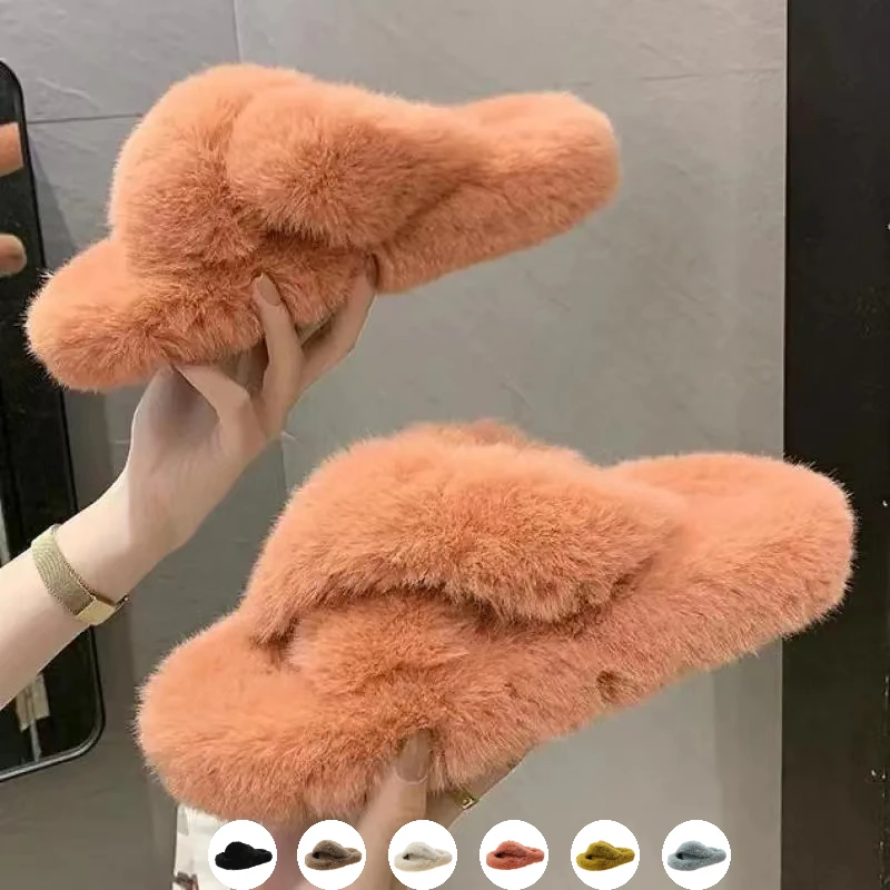 Top Trends: Women Fur Warm Winter Furry Fur Shoes Fluffy Plush Slippers Home House Indoor Shoes Bedroom Slippers Female Ladies Round Toe Shoppable Styles