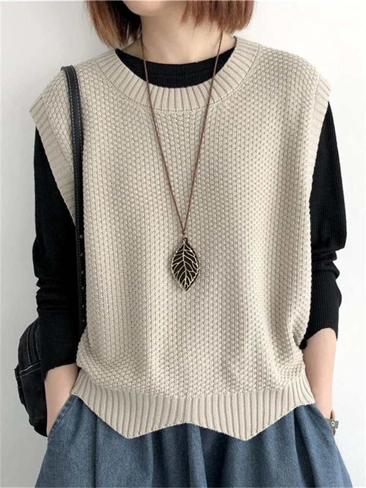 Top Trends: Winter Women Knitted Vest Sweater Oversize Girls Sweater Woman Cashmere Tops Sleeveless Tank Pullover Fall Maxi Vintage Y2k Shoppable Styles