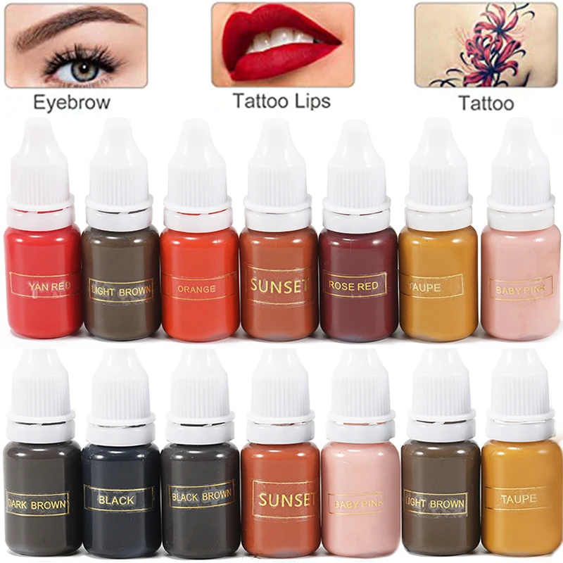 Top Trends: 10ml Permanent Makeup Ink Color Natural Eyebrow Plant Tattoo Ink Microblading Pigments For Tattoos Eyebrow Lips Body Art Beauty Shoppable Styles