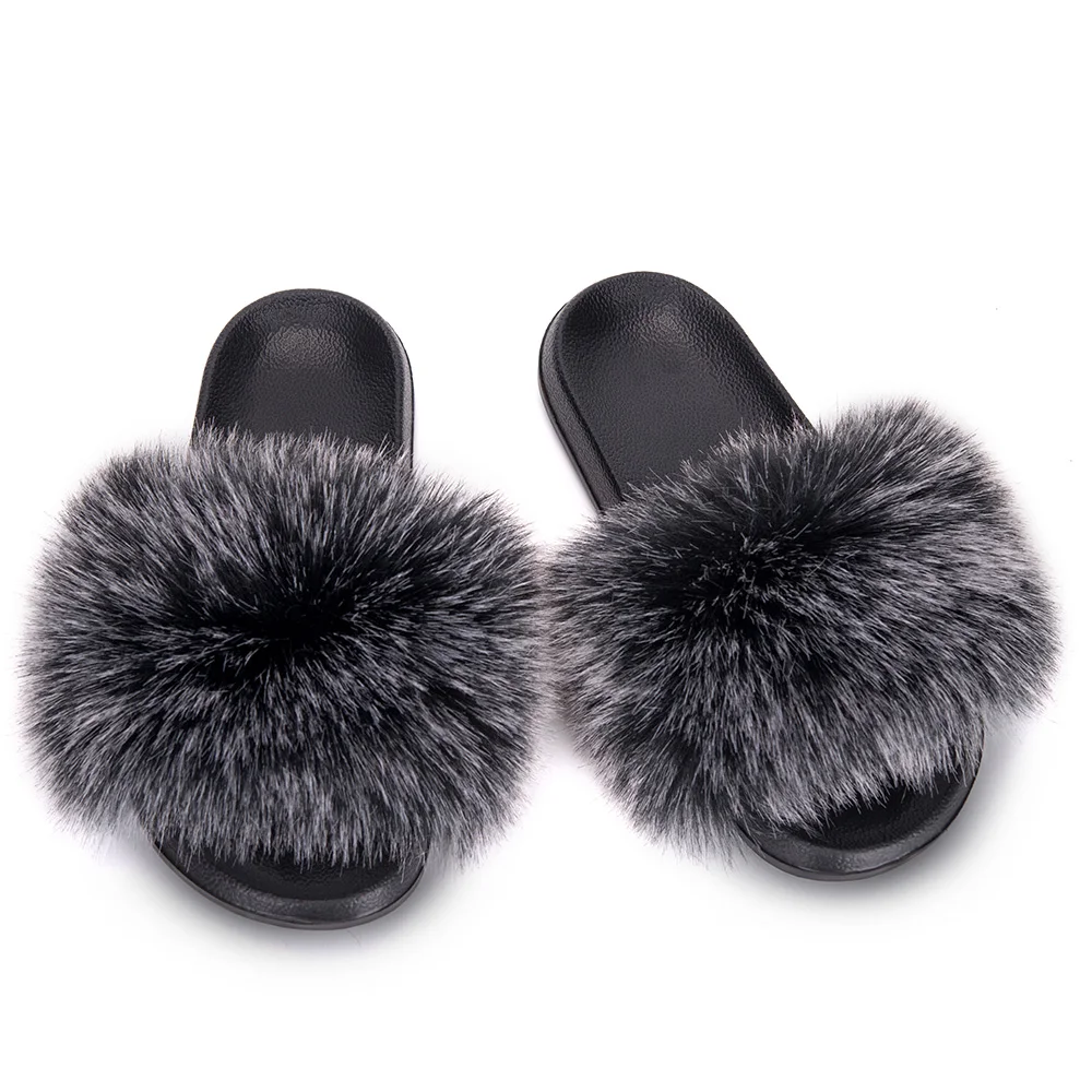 Top Trends: MPPM Faux Fur Slippers Fur Slides Fur Fluffy Sandals Girls Beach Home Plush Sliders Furry Flip Flops Women Shoes Woman Shoppable Styles