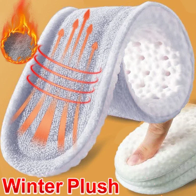 Top Trends: 4Pcs Winter Warm Plush Insoles Women Men Thicken Thermal Shoe Pads Self Heated Sports Inserts Soft Cashmere Snow Boots Padding Shoppable Styles