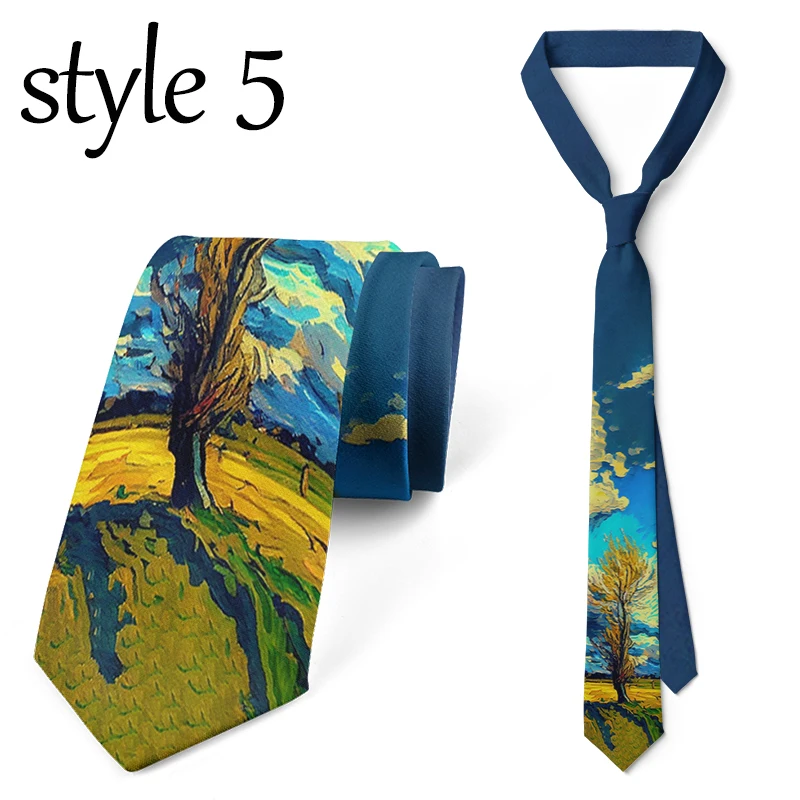 Top Trends: Harajuku Fashion Unisex Tie Classic Oil Painting 3D Printing High-quality Novel Tie Personalized Dating Wedding Party Tie Shoppable Styles - Image 2