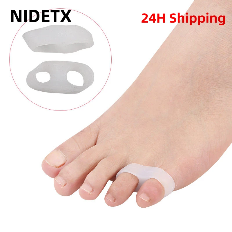 Top Trends: 2pcs=1pair Hallux Valgus Silicone Corrector Gel Foot Care Toe Separator Little Finger Protector Bunion Straightener Pedicure Shoppable Styles