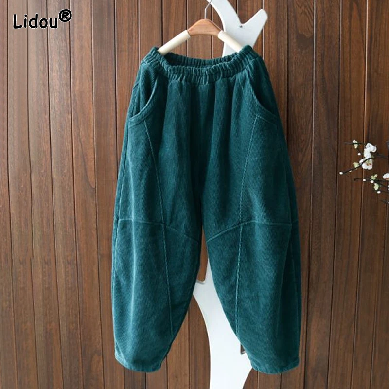 Top Trends: 2023 New Spring And Autumn Fashion Simplicity Art Retro High Waist Pocket Loose Oversized Slimming Casual Radish Pants For Women Shoppable Styles