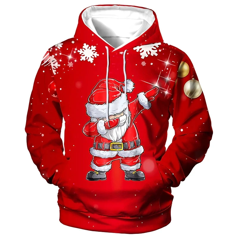 Top Trends: Men&#039;s Christmas Funny Hoodie Santa Claus Print Sweatshirt Autumn Designer Long Sleeved Oversized Clothing Cartoon Hoodie For Men Shoppable Styles