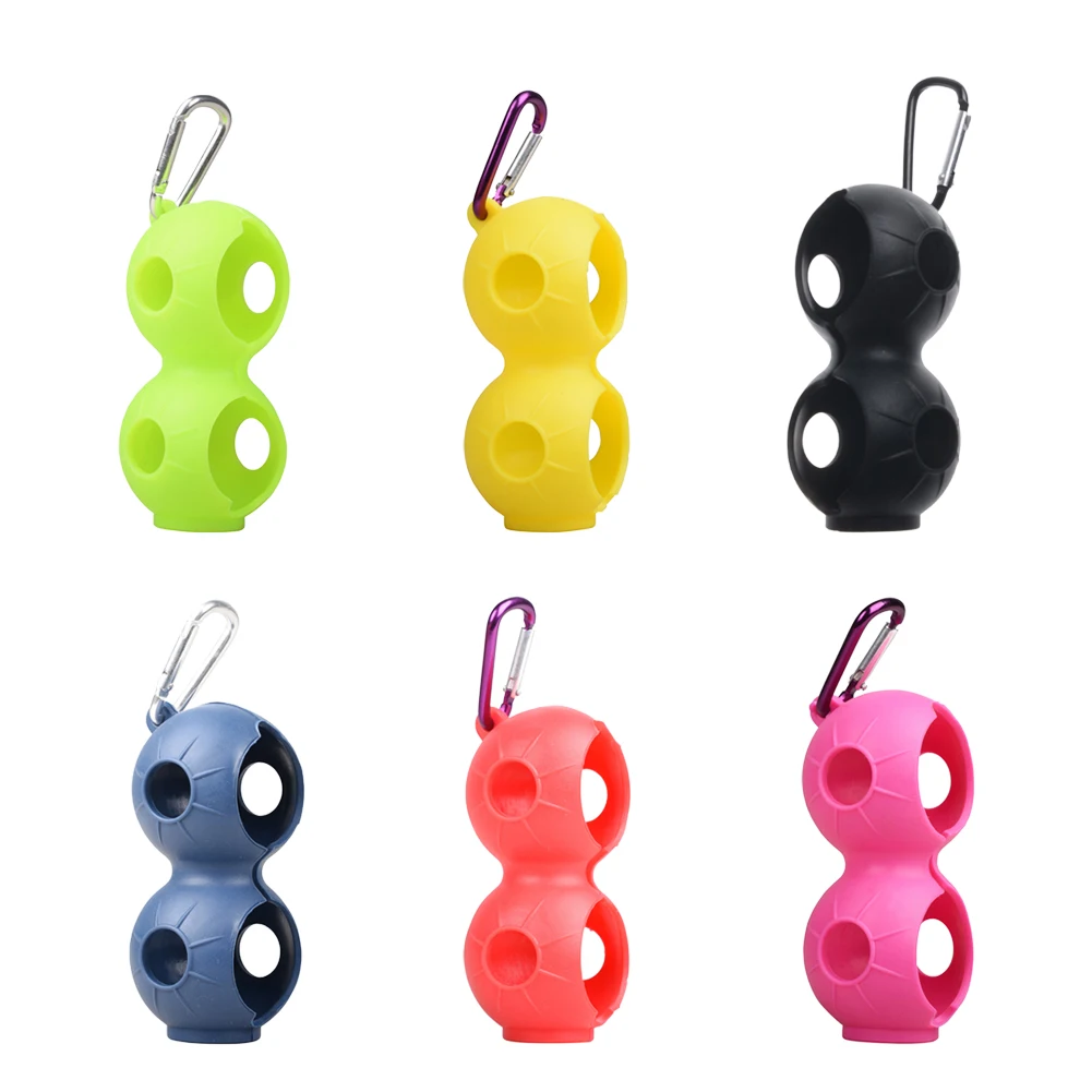 Top Trends: 1Pcs Golf Ball Holder Silicone 2 Balls Protective Carrier With Buckle Portable Double Case Cover Training Sports Accessories Shoppable Styles