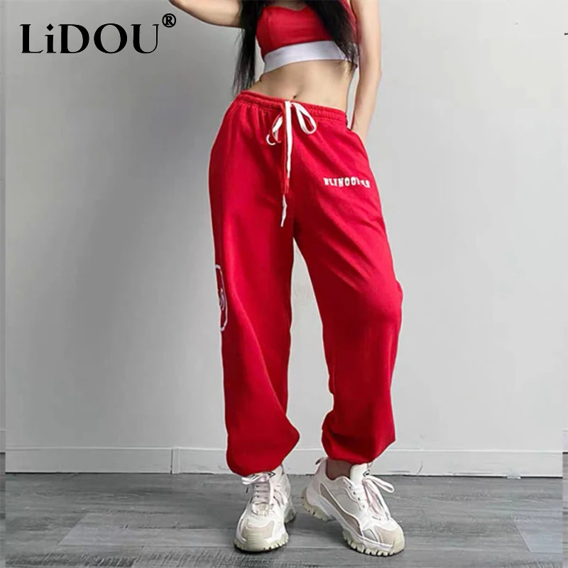 Top Trends: 2022 Spring Summer Fashion Street Style Letter Loose Casual Dancing Sweatpants Women Jazz Pants Hip Hop Hipster Female Clothing Shoppable Styles