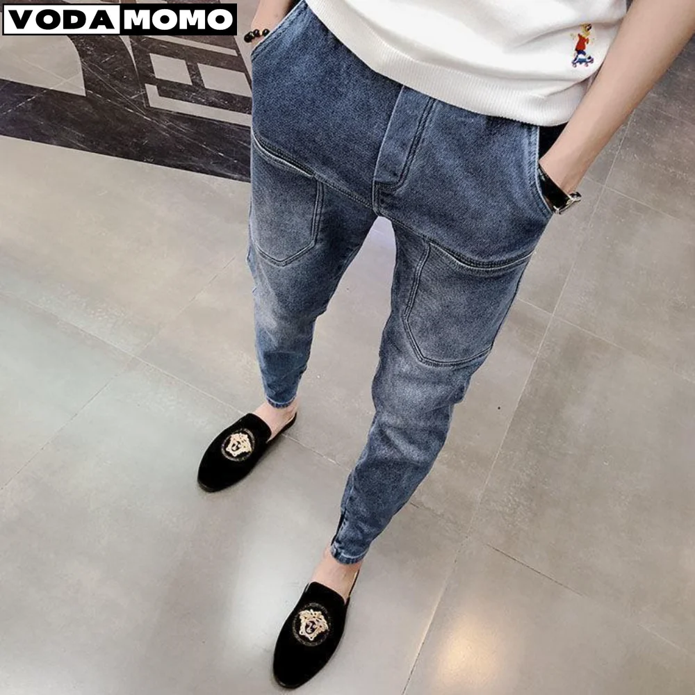 Top Trends: 2023 New Men's Stretch Ankle Length Jeans Fashion Casual Cotton Slim Fit Denim Pants Korean Trousers Male Brand Cloth Shoppable Styles