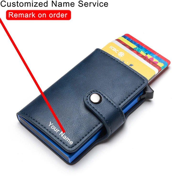 Top Trends: Customized Wallet 2023 Credit Card Holder Leather Blocking Rfid Wallet Men Id Bank Card Holder Anti Thief Wallet Card Case Purse Shoppable Styles