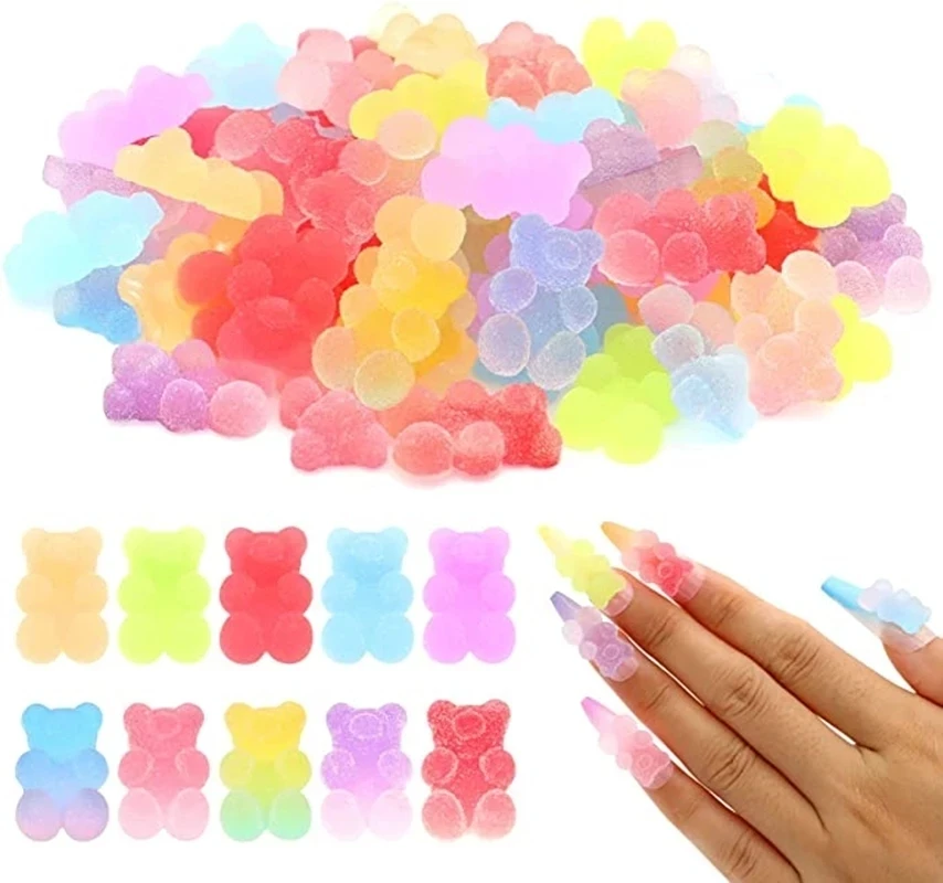 Top Trends: 20Pcs Bulk Nail Charms Kawaii Multi-Shapes Mixed Resin Nail Rhinestones Cute 3D Nail DIY Accessories For Manicure Decorations G Shoppable Styles