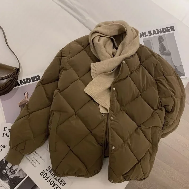 Top Trends: Deeptown Vintage Cropped Quilted Jacket Women Old Money Fashion Winter Warm Lightweight Padded Jackets Chic Elegant Korean Style Shoppable Styles