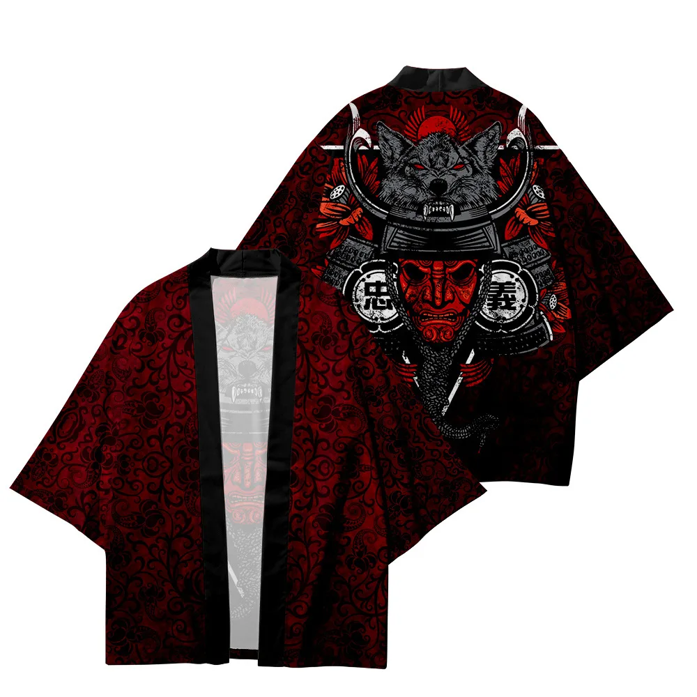 Top Trends: Japanese Traditional Samurai Print Fashion Haori Harajuku Black Kimono Yukata Cardigan Retro Women Men Cosplay Asian Clothing Shoppable Styles