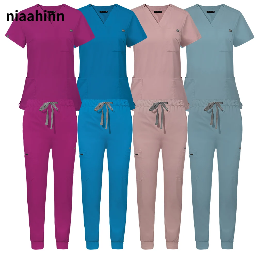 Top Trends: Beauty Agency Scrub Womens Suit Pet Shop Veterinary Nursing Accessories Medical Uniform Breathable Top Pants Jogger Suits Unisex Shoppable Styles