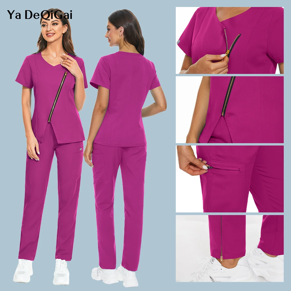 Top Trends: High Quality Operating Room Medical Uniform Hospital Scrubs Sets Short Sleeve Nurse Nursing Accessories Tops Pants Scrubs Suits Shoppable Styles