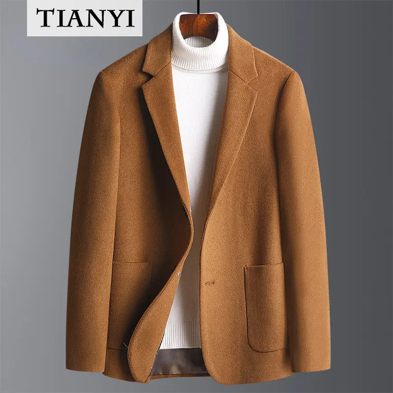 Top Trends: High-quality Cashmere Suit Men's Leisure Suit Autumn And Winter Thick Woolen Suit Men's Trend Slim Wool Small Suit Jacket Shoppable Styles