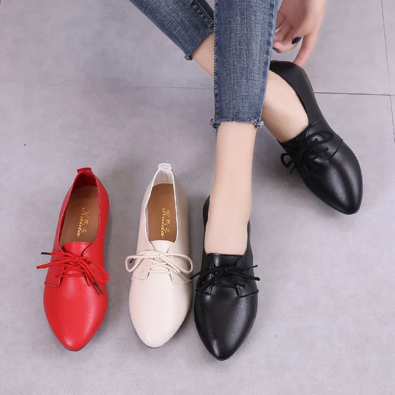 Top Trends: Big Size 41 Women Flat Shoes Woman Genuine Leather Flats Ladies Shoes Female Cutout Slip On Shoes For Women Ballet Flat Loafers Shoppable Styles