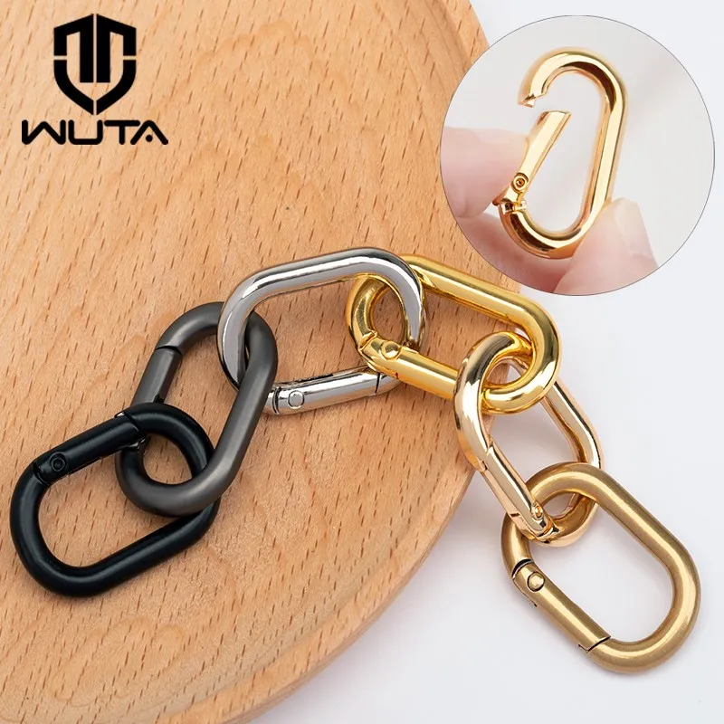 Top Trends: WUTA Metal Oval Ring Spring Clasps Hook Buckles Openable Carabiner Keychain 2Pcs Leather Bag Handbag Strap Belt Hooks Dog Chain Shoppable Styles