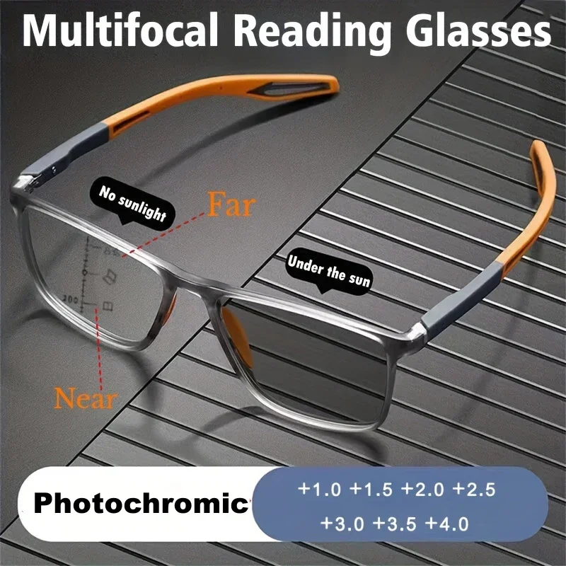 Top Trends: Photochromic TR90 Anti-blue Light Multifocal Reading Glasses New Progressive Near Far Eyewear Men Women Sports Eyeglasses Shoppable Styles