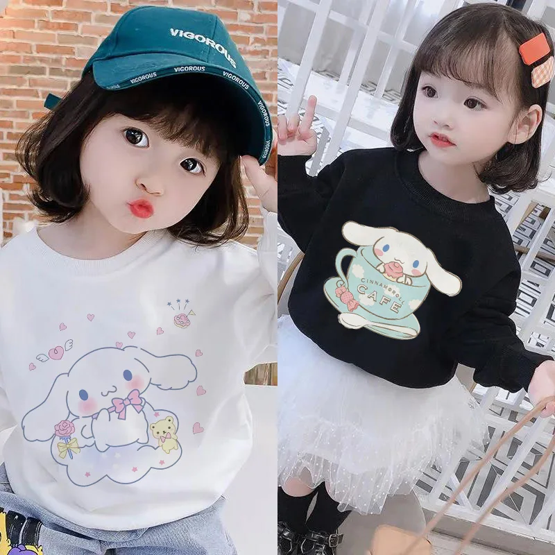 Top Trends: Cinnamoroll Children Sweatshirts Sanrio Pullover Fashion Kawaii Anime Cartoon Casual Clothes Girl Boy Fashion Top Kid Sportswear Shoppable Styles