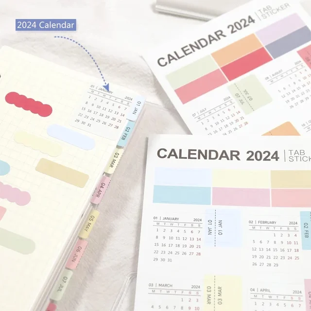 candy-colors-2024-calendar-stickers-planner-monthly-index-tab-sticker-for-daily-notebook-schedule-book-bookmark-stationery-aliexpress