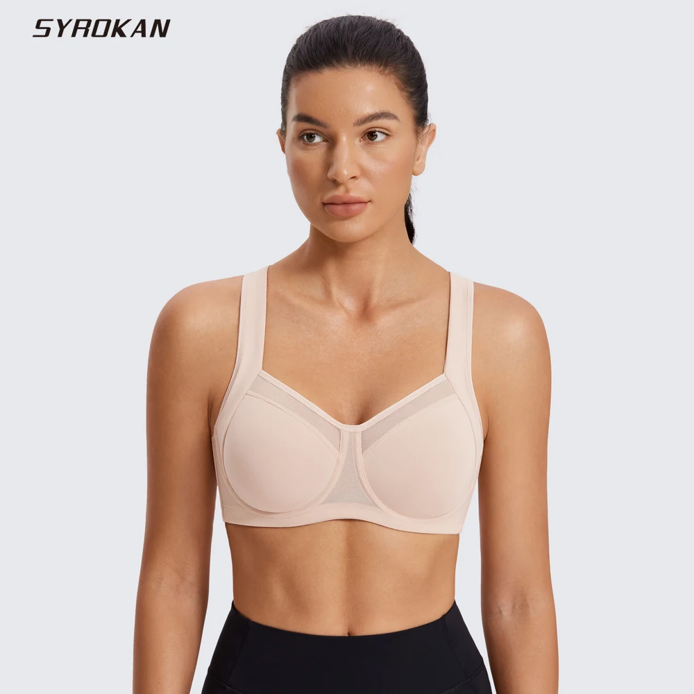 Top Trends: SYROKAN High Impact Underwire Sports Bra Adjustable Straps Breathable Run Workout Underwear Athletic Tops Gym Black Activewear Shoppable Styles