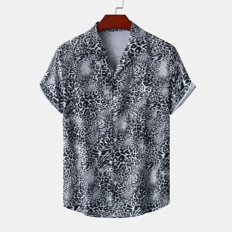 Top Trends: Pink Leopard Print Mens Shirts Lapel Neck Loose Button Up Blouse Breathable Summer Streetwear Sexy Shirts Men Hawaiian Shirts Shoppable Styles - Image 3