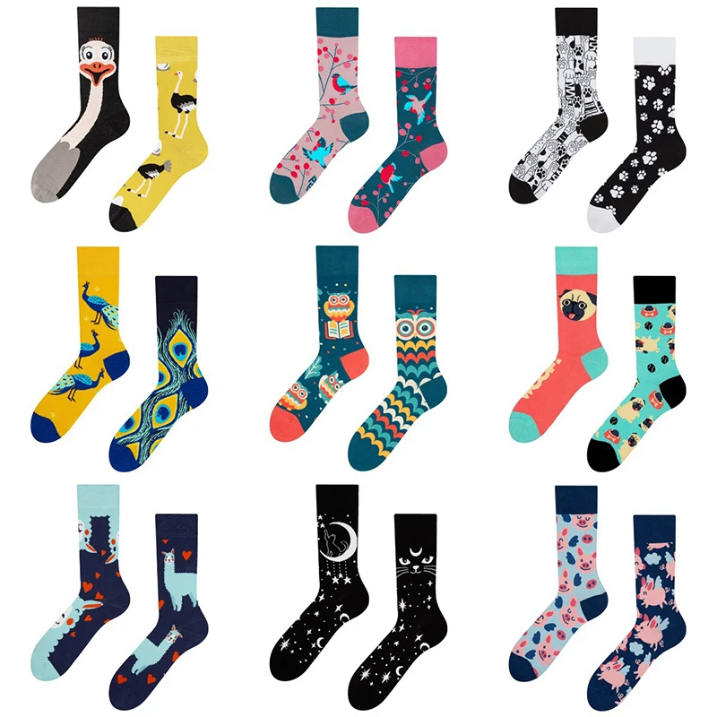 Top Trends: 2023 New Fashion Irregular AB Styles Kawaii Unisex Crew Socks Women Men Cotton Novelty Creative Cartoon Socks Gifts Wholesale Shoppable Styles