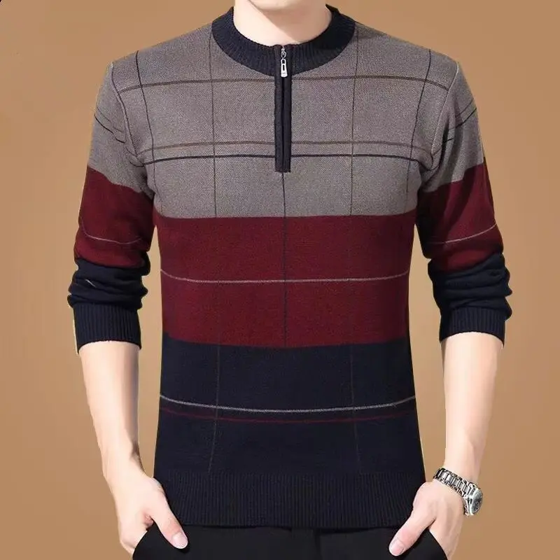 Top Trends: Fashion O-Neck Knitted Spliced Zipper Casual Sweaters Men's Clothing 2023 Autumn Winter Loose All-match Pullovers Korean Tops Shoppable Styles