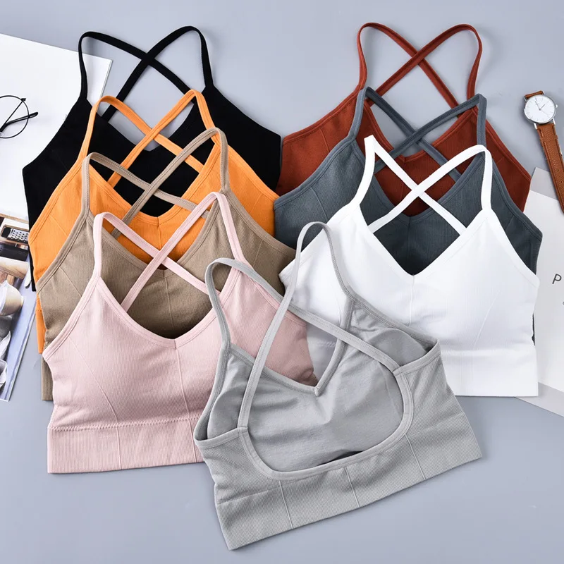 Top Trends: Sports Bra Women Cross Strap Beauty Back Underwear Sexy Push Up Running Yoga Fitness Sport Bra Top Breathable Quick Dry Gym Top Shoppable Styles