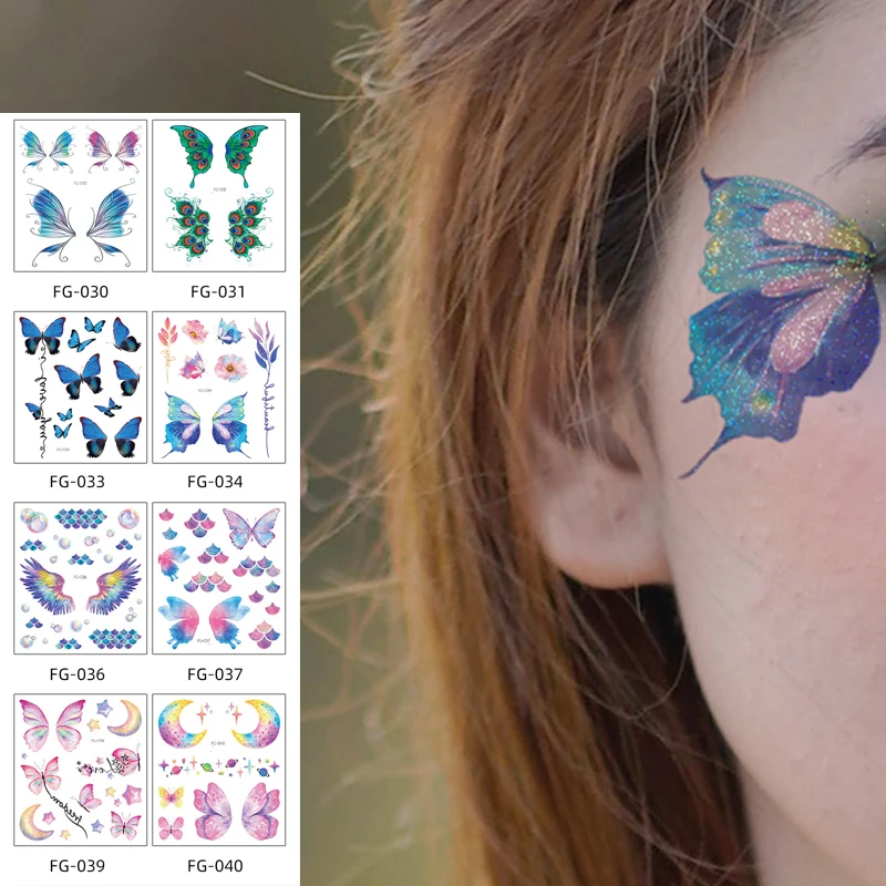 Top Trends: Waterproof Butterfly Body Tattoo Stickers Temporary Removable Winged Animals Pattern Tattoos Insect Flase Tattoo Stickers Shoppable Styles