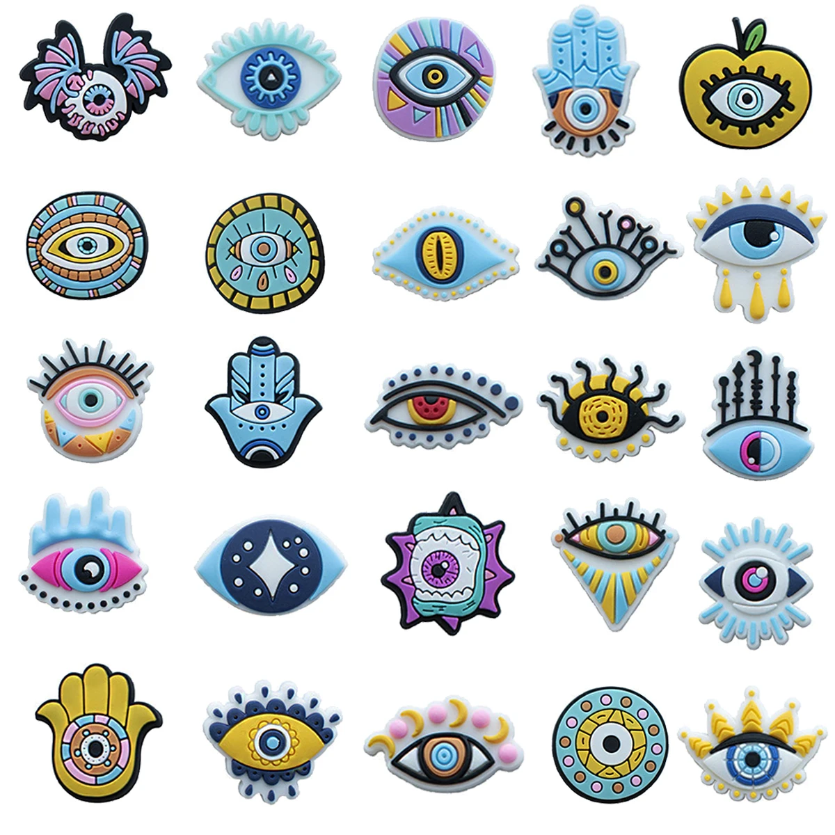 Top Trends: New Arrival 1Pcs Cute Evil Eyes Croc Charms Pin For Crocs Accessories Decoration Bracelet Wristband Kids Men Women Party Gifts Shoppable Styles