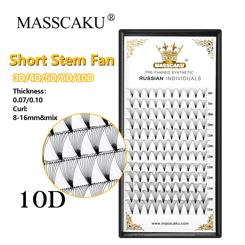 Top Trends: MASSCAKU 3d / 4d / 5d / 6d / 10d Premade Volume Fans Eyelashes Soft Short Stem Russian Heat Bonded False Eyelash Extensions Shoppable Styles