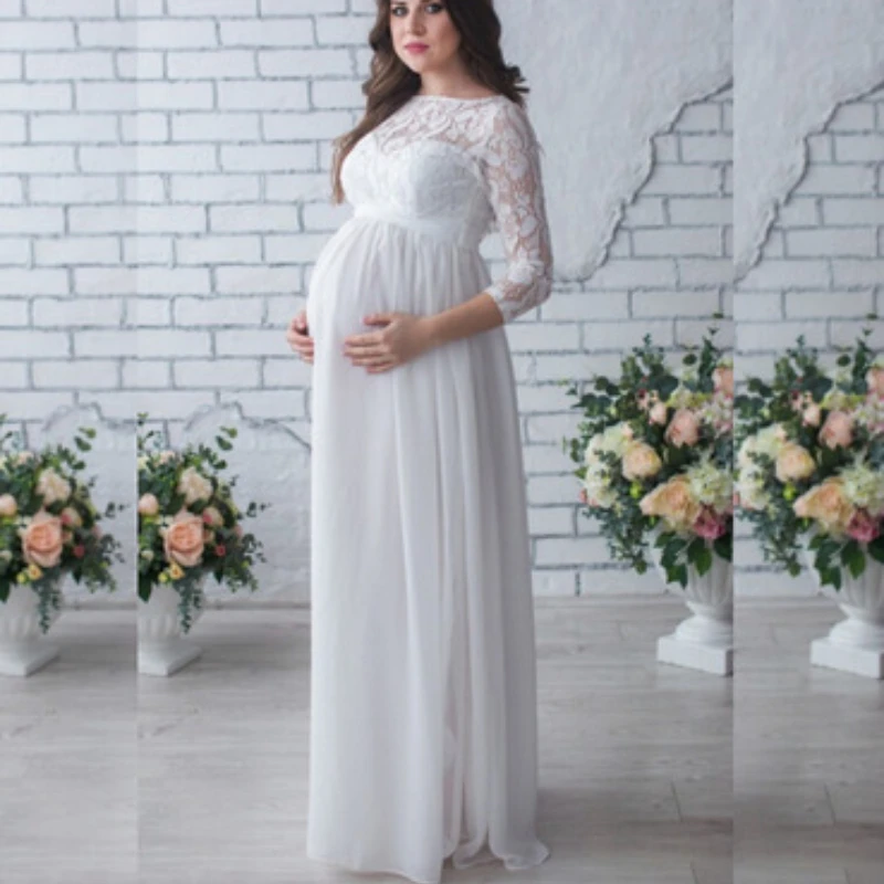 Top Trends: Crochet Lace Maternity Photography Props Dresses Maternity Photo Shoot Cardigan Dress Pregnancy Women Long Dress Shoppable Styles