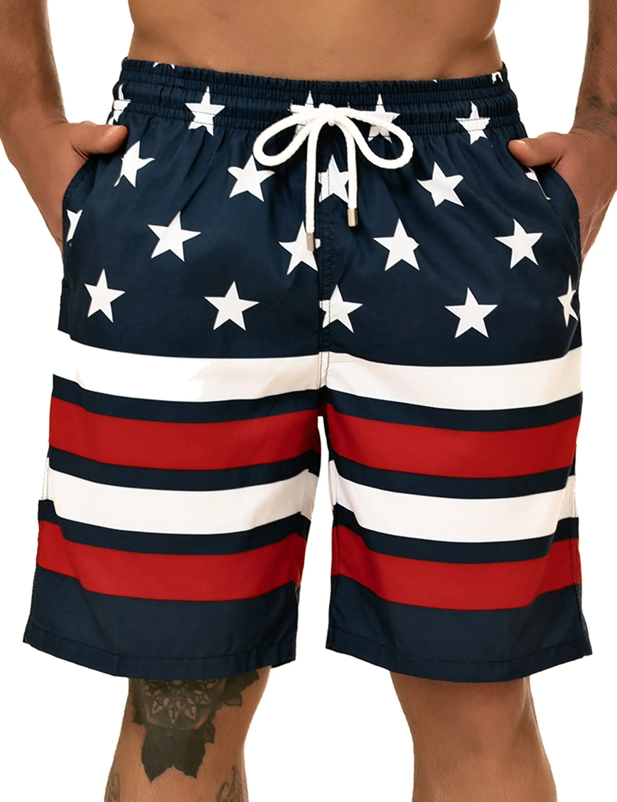 Top Trends: American Flag Swimwear Shorts Men&#039;s Beach Shorts Boy Breathable Surfing Board Short Quick Dry Swimsuit Summer Swim Trunks Stripe Shoppable Styles