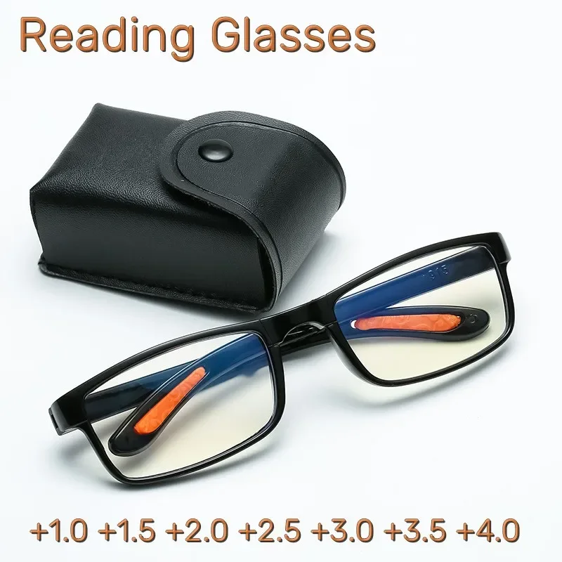 Top Trends: Anti-blue Light Foldable Reading Glasses With Box Women Men Portable Eyewear TR90 Farsight Eyewear Diopters + 1.0 + 1.5 To + 4.0 Shoppable Styles