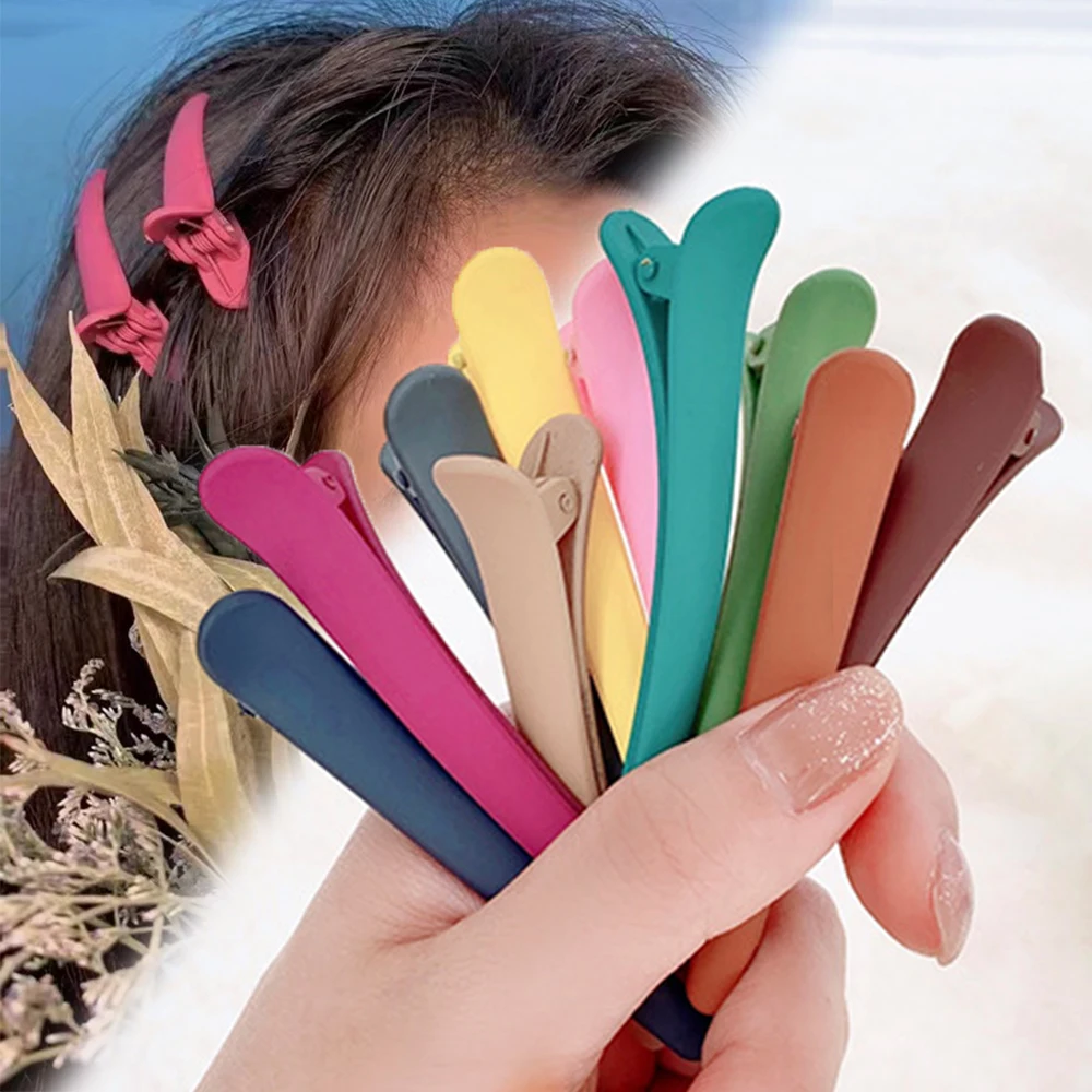 Top Trends: 4Pcs / Set Candy Colors Duckbill Clip Professional Hairdressing Salon Hairpins Plastic DIY Hair Care Hair Clamps Styling Tools Shoppable Styles