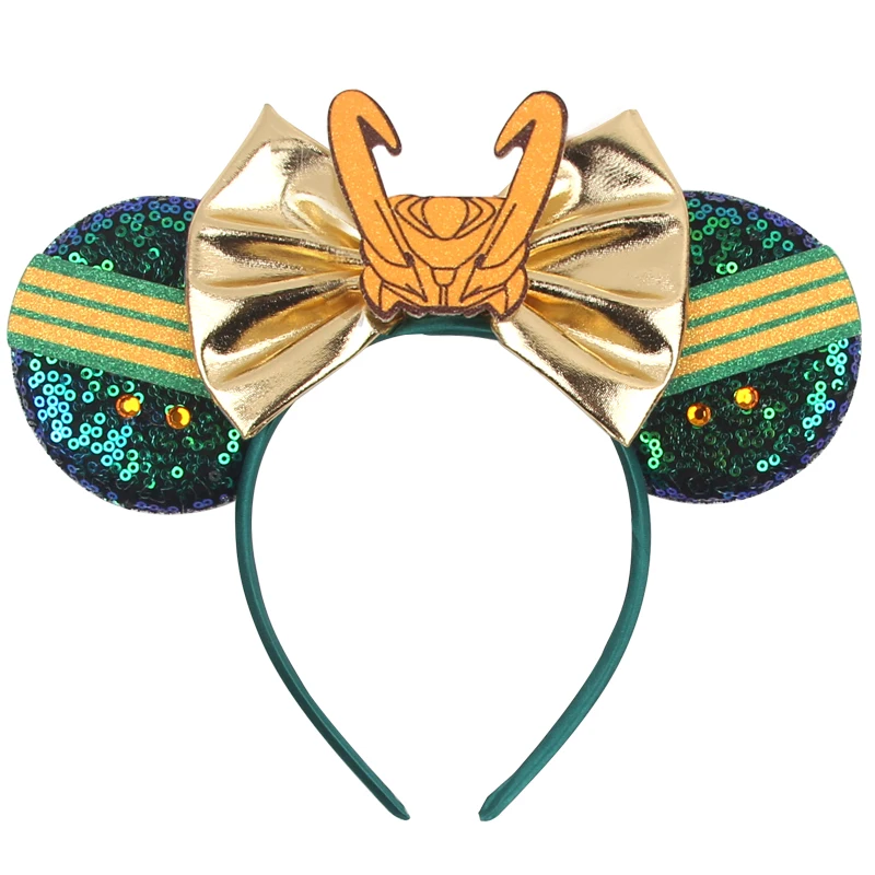 Top Trends: New Disney Ears Headband For Boy Girls Sequin 5IN Bow Hairband Festival Party Cosplay DIY Hair Accessories Shoppable Styles