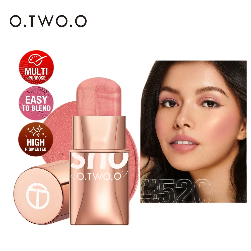 Top Trends: O.TWO.O Lipstick Matte Blush Stick With Shinmer Waterproof Long Lasting For Cheeks Eyes Lip Make-up For Women Highlight Blush Shoppable Styles