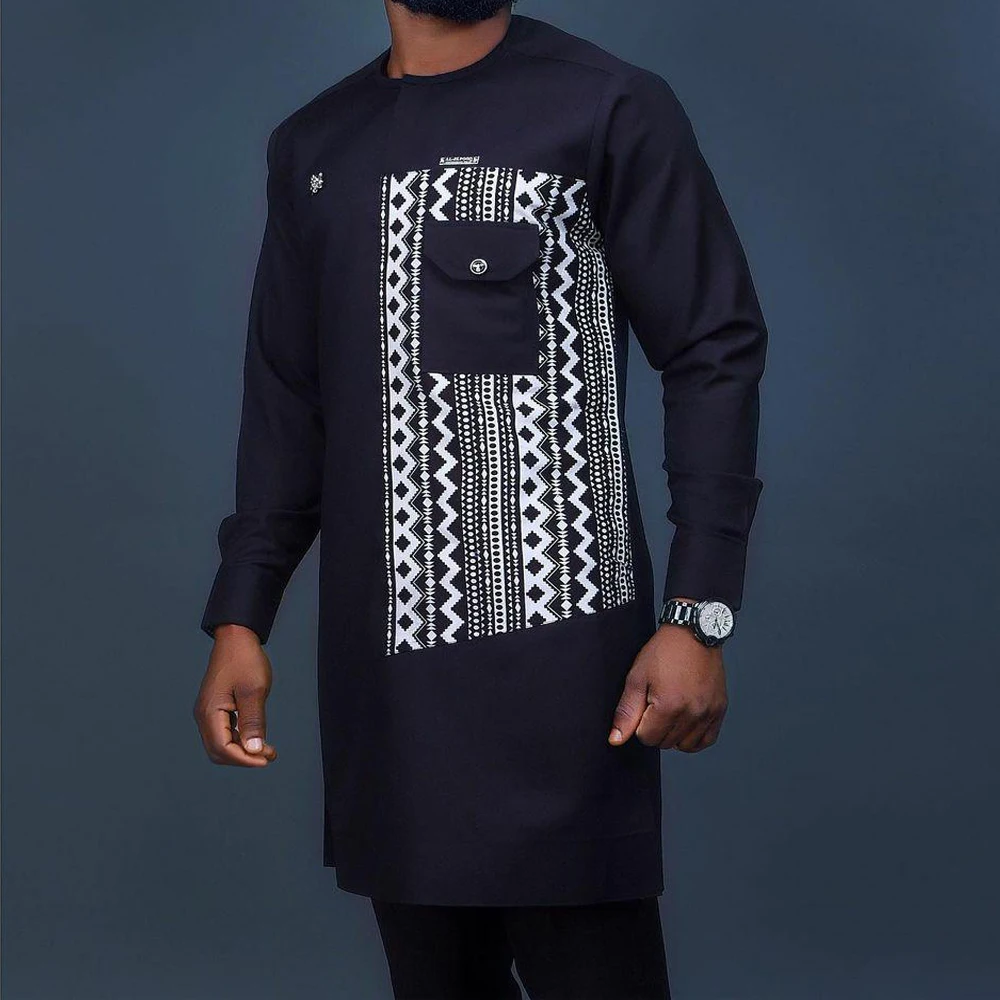 Top Trends: Summer Dashiki New Men&#039;s Suits Shirt Embroidered Kaftan Long Sleeve Top And Casual Pants 2 Piece Element Man Brand Set（M-4XL） Shoppable Styles