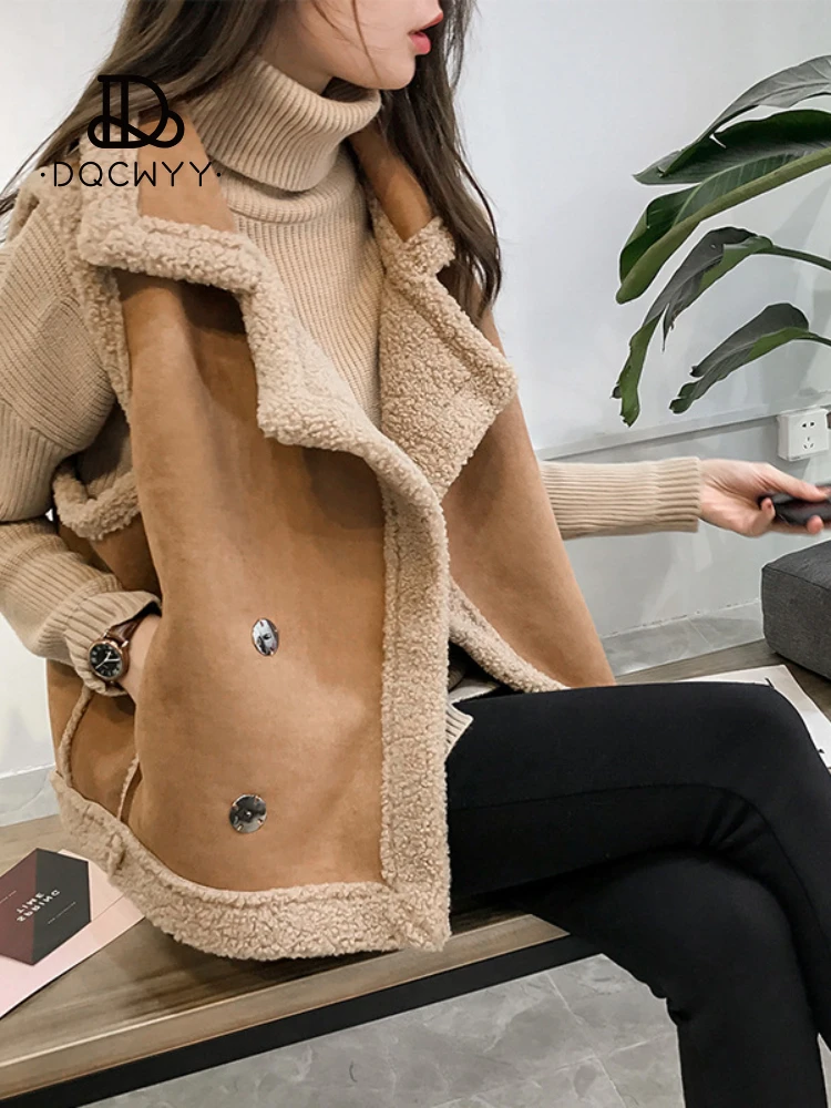 Top Trends: Women's Vest Lamb Hair Tank Top 2023 Autumn Winter Loose Sleeveless Fashion Lapel Vest Coat Temperament Woman Clothing Jacket Shoppable Styles