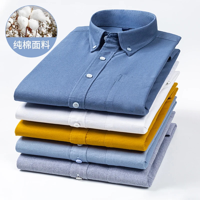 Top Trends: Men&#039;s Oxford Long Sleeve Shirts Cotton Regular Fit Casual Fashion Striped Solid Color Plaid Shirt Summer Print Workwear Shoppable Styles