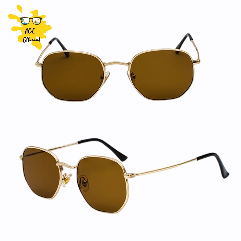 Top Trends: ACE 2022 Hexagon Sunglasses Women Brand Designer Small Square Sunglases Men Metal Frame Driving Fishing Glasses Zonnebril Mannen Shoppable Styles