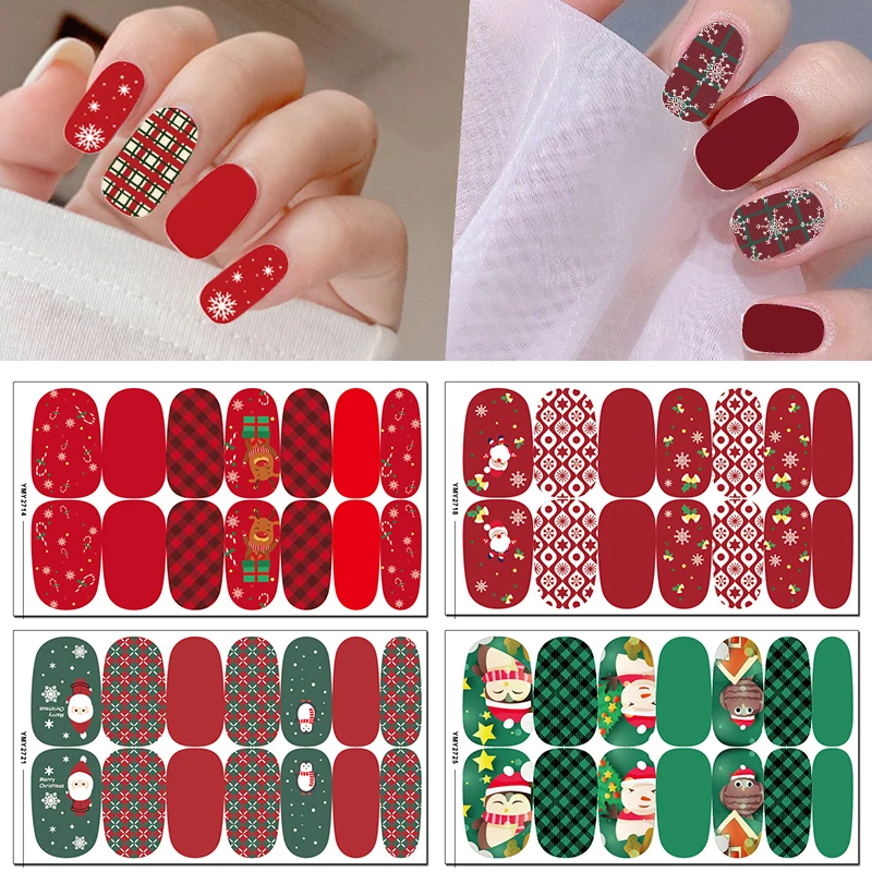 Top Trends: Christmas Nail Sticker Nail Decal Nail Polish Stickers Nail Art Decorations Glitter Powder Manicure Full Wraps Self-Adhesive Shoppable Styles