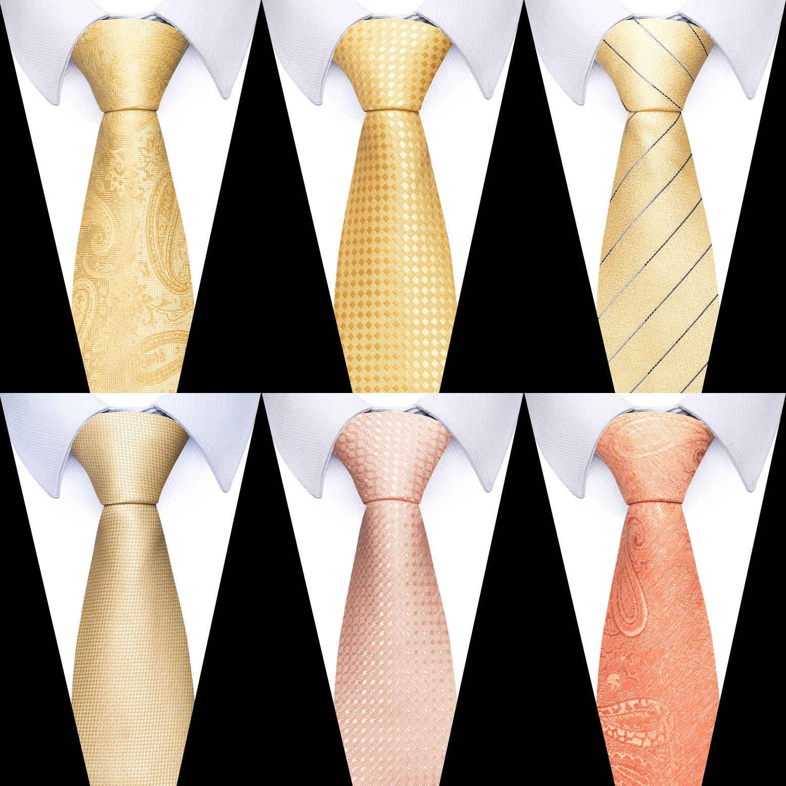 Top Trends: 100% Silk Brand Top Grade Gold Tie Silk Necktie Men 8 Cm 160 Colors Men's Gravatas Hombre Printed Accessories Father's Day Shoppable Styles